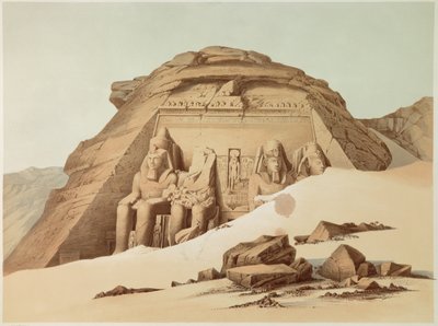 Pohled na chrám Abu Simbel. Egypt. Ilustrace 19. století. Paříž, College of France od Unknown artist