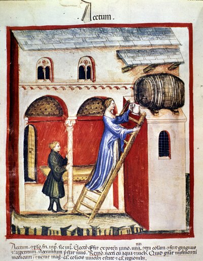 Výroba octa. Osvětlení z dojení medicíny a dietetiky „“Tacuinum sanitatis““ od Unknown artist