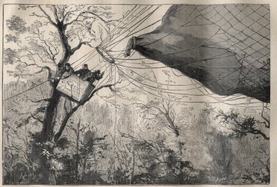 Válka 1870: sestup míče „Armand Barbes““ s Leonem Gambettou (1838-1882) na palubě 7. října 1870 – Rytina v „La Science francaise““ od Unknown artist