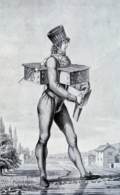 Válečný oblek z 19. století. rytina 19. století. od Unknown artist