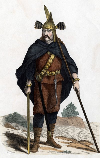 Válečník, období bronzových zbraní - v "" Civilních a vojenských kostýmech Francouzů v průběhu staletí Paris F. Roy 1882 "". od Unknown artist
