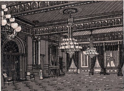 Washington, Spojené státy americké: pohled na východní pokoj, Bílý dům. v „“ Svět ilustruje 168 pohledů““ Nedatováno (konec 19. století) od Unknown artist