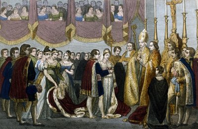 Svatební obřad mezi Napoleonem I. a Marií - Lujzou Habsburskou v kostele Augustinů ve Vídni, 2. dubna od Unknown artist