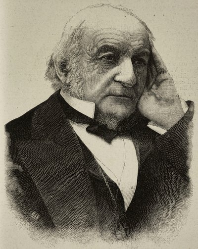William Ewart Gladstone (1809-1898), britský politik, rytina z fotografie H. S. Mendelssohna z L