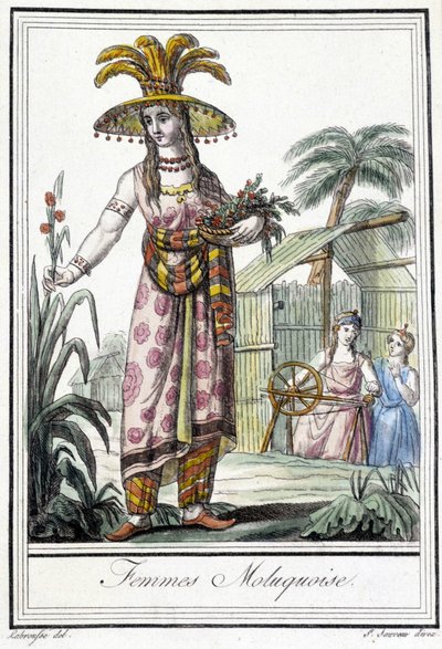 Žena z ostrovů Molucca (Indonésie). od Unknown artist