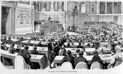 Dělnický výbor v Palais du Luxembourg (Senát), revoluce 1848 od Unknown artist