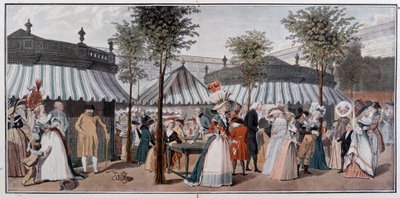 Světová procházka zahradami královského paláce, konec 18. století - chromo podle rytiny Debucourta od Unknown artist