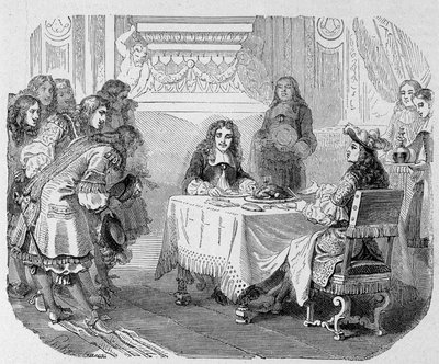Vidíte mě, pánové, řekl král, je zaneprázdněn pojídáním Moliera: Louis XIV a Moliere attables - v „Paříži v průběhu staletí““ od Unknown artist