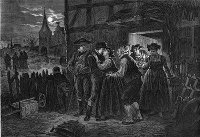Mladí Alsasané emigrovali, aby unikli pruské vojenské službě. od Unknown artist