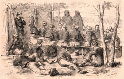 Skupina Zouave odpočívá v táboře Chalons od Unknown