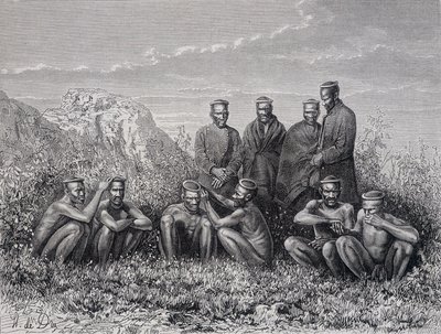 Zulu Cafres (kmen Ring-Kop) od Unknown artist