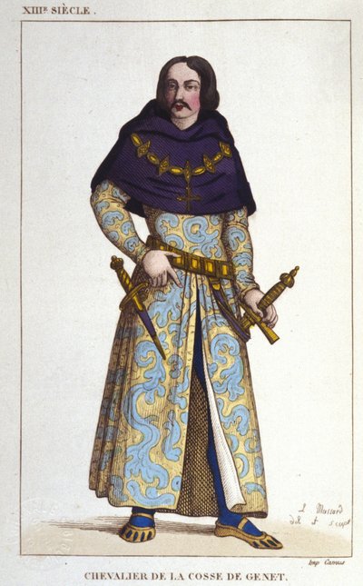 kostým Chevalier de la Cosse od Geneta pozdější do roku 1365. rytina z roku 1830 od Unknown artist