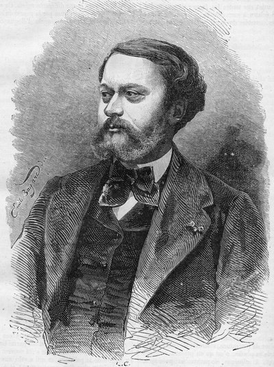 portrét Edmonda About (1828-1885), francouzský spisovatel Rytina z roku 1866. od Unknown artist