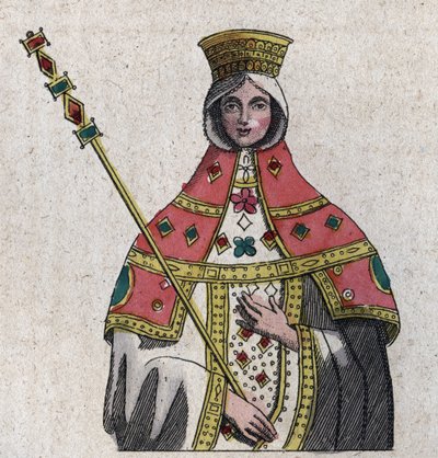 portrét Eudokie (nebo Eudocie) Ingerina (Eudocia Ingerina) (asi 840 - asi 882) manželka byzantského císaře Basila I. - rytina z „“ Use and Customs of All Peoples of the Universe. To je historie vlády, zákonů, milicí, náboženství od Unknown artist