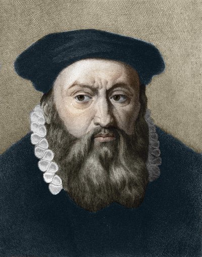 portrét Jeana Calvina (1509-1564), francouzského náboženského reformátora a spisovatele. od Unknown artist