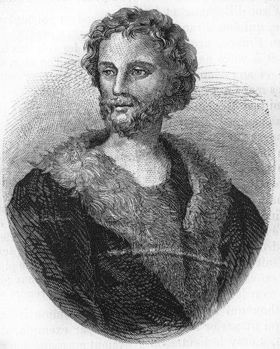 portrét Mathurina Régniera. Francouzský básník (1573 až 1613) Rytina z roku 1866. od Unknown artist