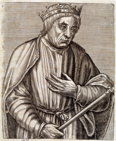 portrét polského krále Kazimíra III Velikého. 1310-1370. rytina 17. století. od Unknown artist