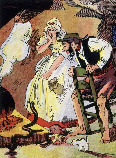 tři přání - "Tales wirtten by Charles", počátek 20. století (tisk) od Unknown Artist
