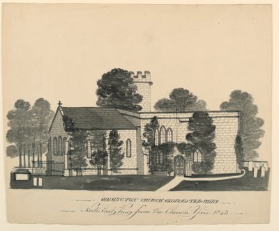 Oddington Church Yard, Gloucestershire, North East View od Unknown, English