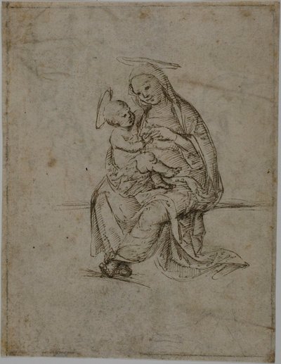 Panna s dítětem (recto); Putti (verso) od Unknown Florentine