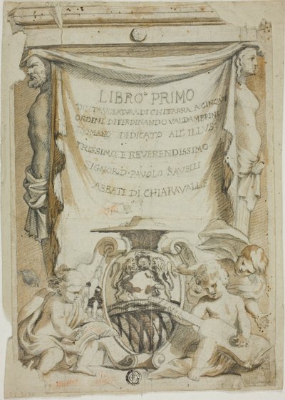 Návrh titulní stránky pro kytarový manuál od Ferdinanda Valdambriniho od Unknown Italian