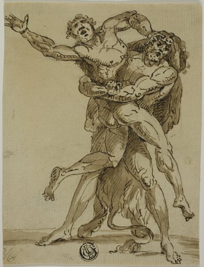 Herkules a Antaeus od Unknown Italian