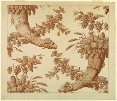 Kresba, karikatura hedvábného damašku:, 1800-1815 od Unknown artistUnknown artist