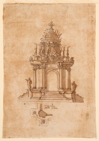 Kresba, Katafalk, asi 1631 od Unknown artistUnknown artist