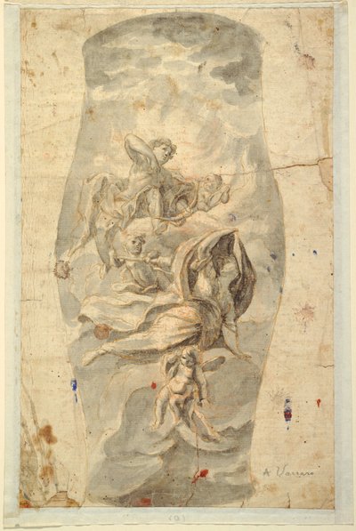 Kresba, Návrh stropu s Apollonem, asi 1780 od Unknown artistUnknown artist