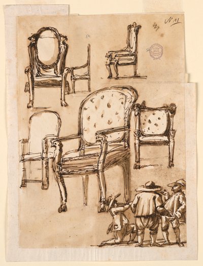 Kresba, židle, 1780-1790 od Unknown artistUnknown artist