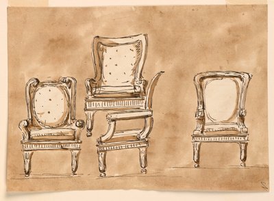 Kresba, židle, 1780-90 od Unknown artistUnknown artist