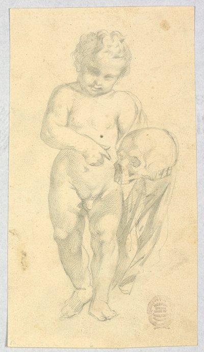 Kresba, Dítě nesoucí lebku, 16.-19. století od Unknown artistUnknown artist
