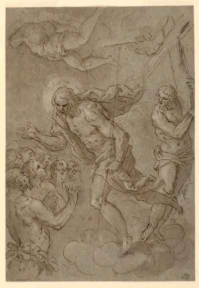 Kresba, Kristus v limbu, 1625-1628 od Unknown artistUnknown artist