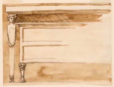 Kresba, konzolový stůl a komoda, cca 1795 od Unknown artistUnknown artist