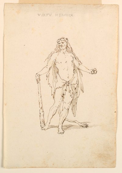 Kresba, kostýmní výprava: Hrdinská síla pro balet, asi 1720 od Unknown artistUnknown artist