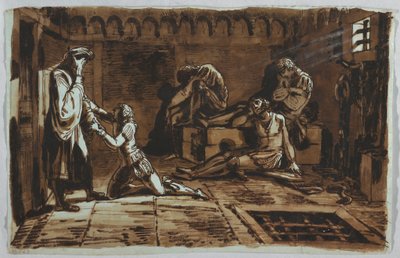 Kresba, Smrt hraběte Ugolina a jeho synů, 1815-1823 od Unknown artistUnknown artist