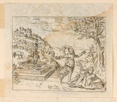 Kresba, Smrt Thisbe, 1600-1625 od Unknown artistUnknown artist