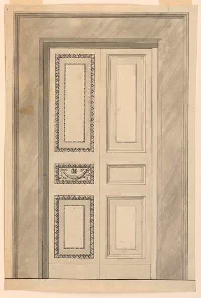 Kresba, Výzdoba skládacích dveří, asi 1780 od Unknown artistUnknown artist