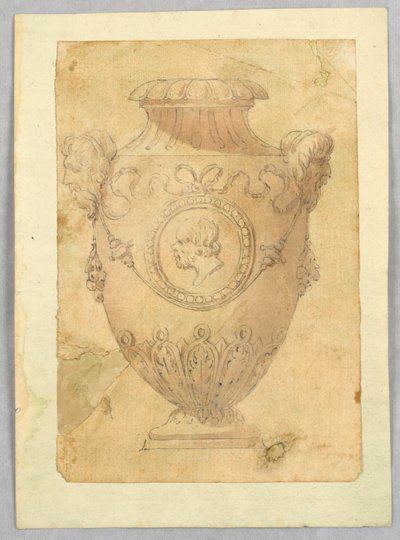 Kresba, návrh vázy s kamejí, 19. století od Unknown artistUnknown artist