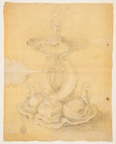 Kresba, návrh středového dílu, 1630-60 od Unknown artistUnknown artist