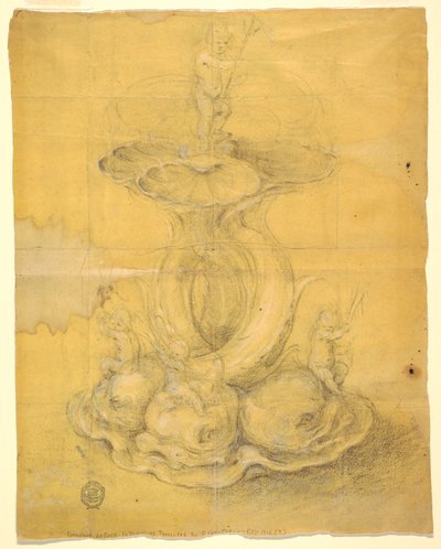 Kresba, návrh středového dílu, 1630-60 od Unknown artistUnknown artist