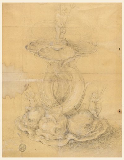 Kresba, návrh středového dílu, 1630-60 od Unknown artistUnknown artist