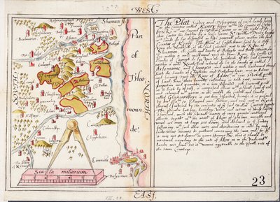 Mapa hrabství Limerick, Irsko, 16. století, asi 1588 (papír, plátno) od Unknown artist