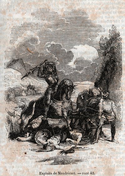1851 rytina „“ Roland furieux““ od Unknown artist
