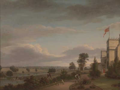 Venkovský dům v říční krajině, dříve identifikovaný jako Oatlands od Unknown artist