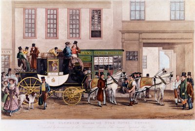 A Diligence in front of the Star Hotel”” v Oxfordu v roce 1831”” Rytina z 19. století. od Unknown artist