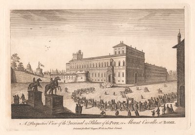 Perspektivní pohled na Quirinal nebo palác papeže, na hoře Cavalle v Římě od Unknown artist