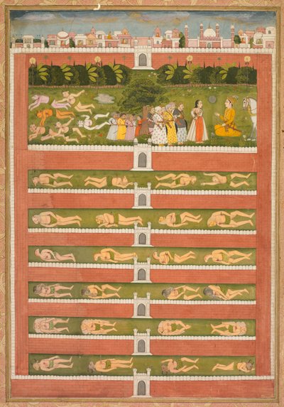 Princezna a démoni před šlechticem: List z poetické romance vztahující se k Shah Alam I (recto) od Unknown artist