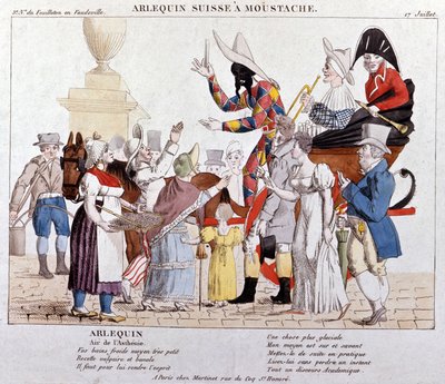 Švýcarský harlekýn s knírem. od Unknown artist