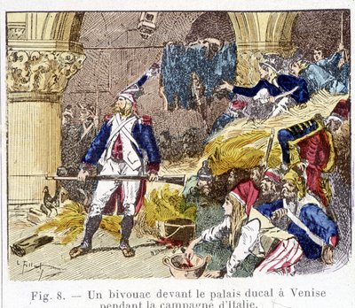 Bivak před vévodským palácem v Benátkách během italského tažení od Unknown artist